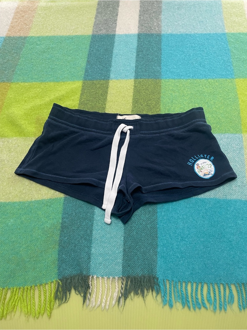 Vintage Hollister Y2K Navy Blue Micro Mini Sweat Booty Shorts
